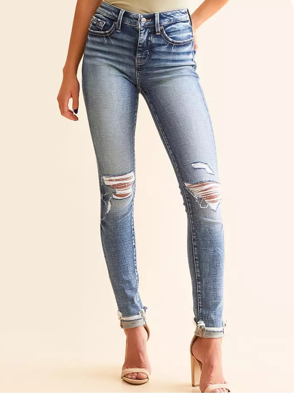 L'AGENCE Light Blue Distressed Skinny Jeans